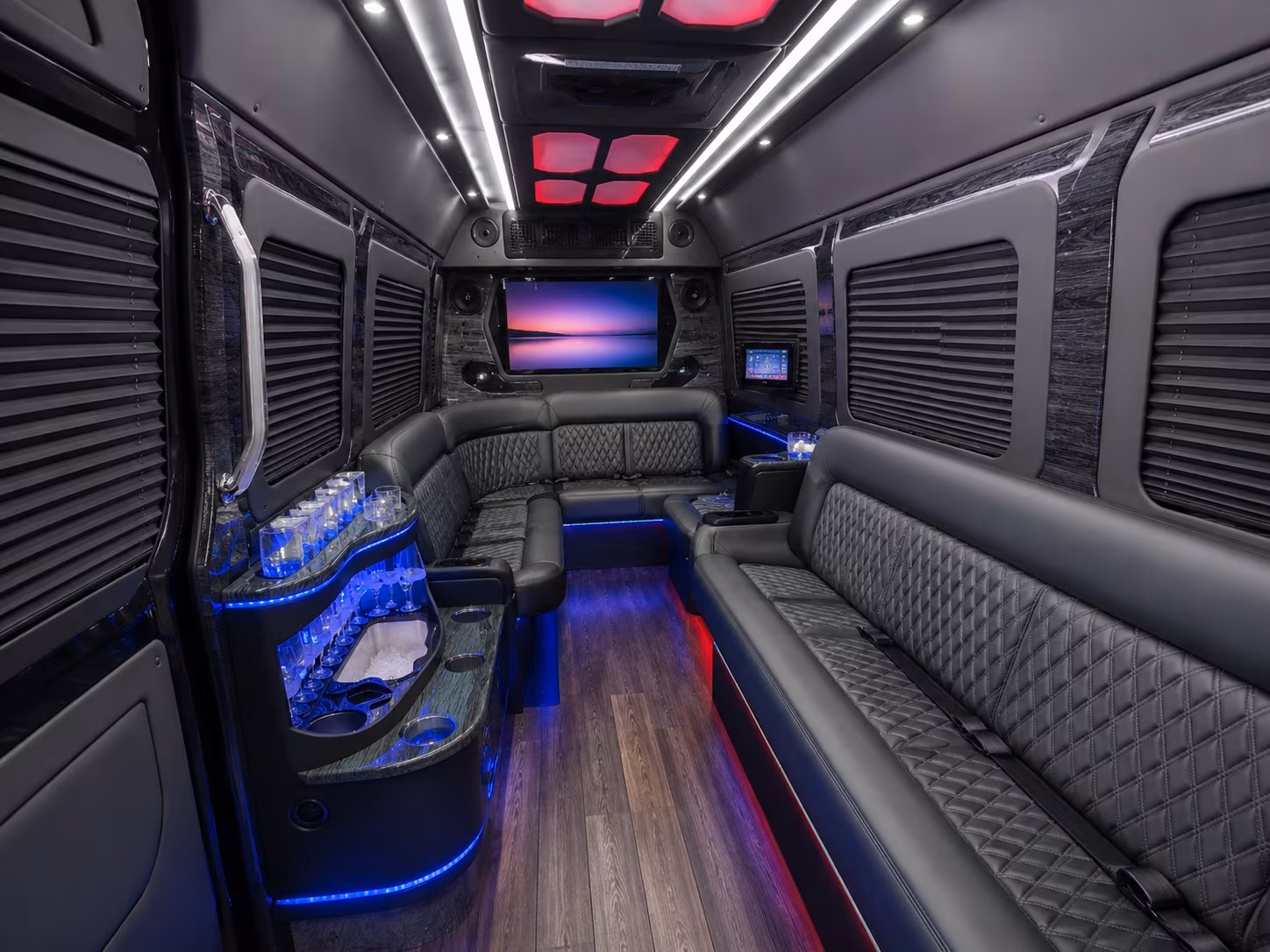 roanoke 30 passenger party bus interior