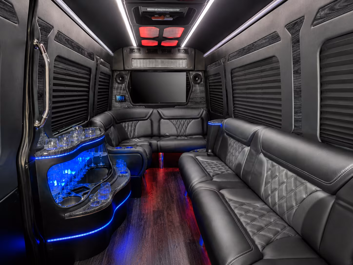 roanoke 50 passenger party bus interior