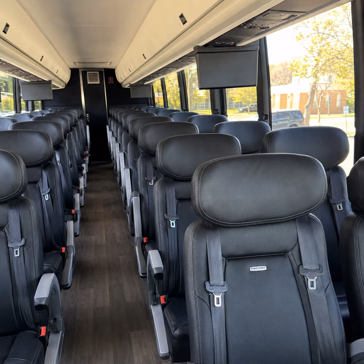 roanoke 56 passenger charter bus interior